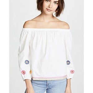 Madewell embroidered off the shoulder top